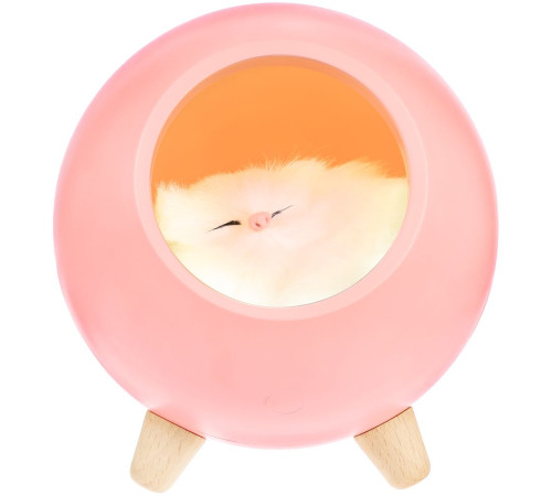 Беспроводная лампа-колонка Right Meow, розовая