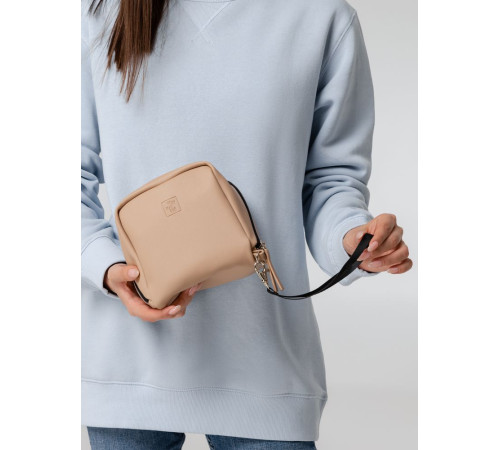 Дорожная косметичка Cubo, бежевая с логотипом