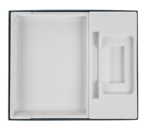 Коробка Overlap под ежедневник, аккумулятор и ручку, ver.2, синяя