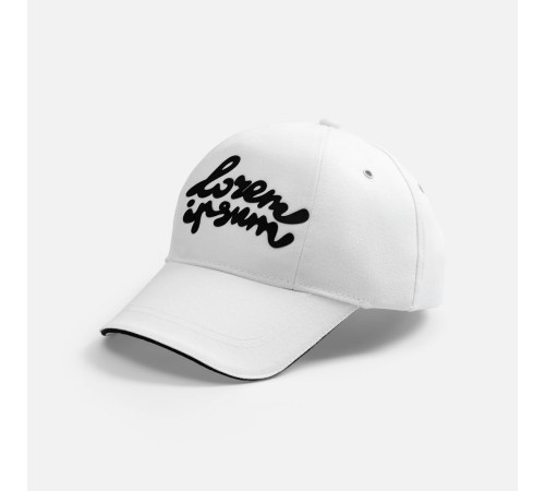 Бейсболка Canopy, белая с темно-синим кантом