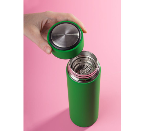 Термос с ситечком Percola, зеленый