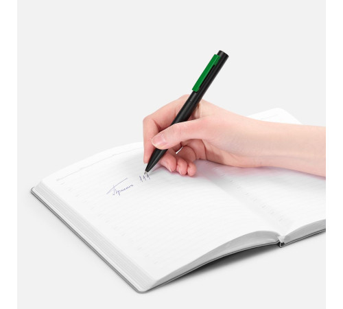 Ручка шариковая Inkolor, черная с зеленым