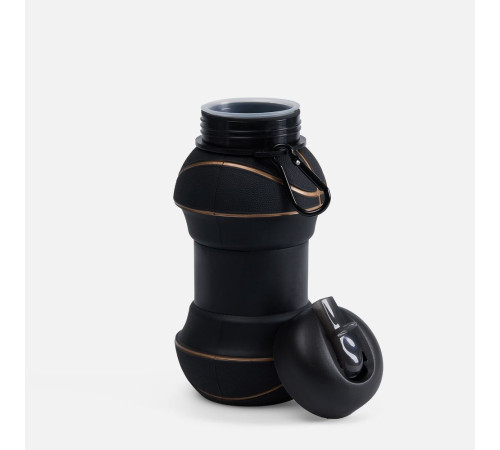 Складная бутылка для воды Basketball Flex, черная