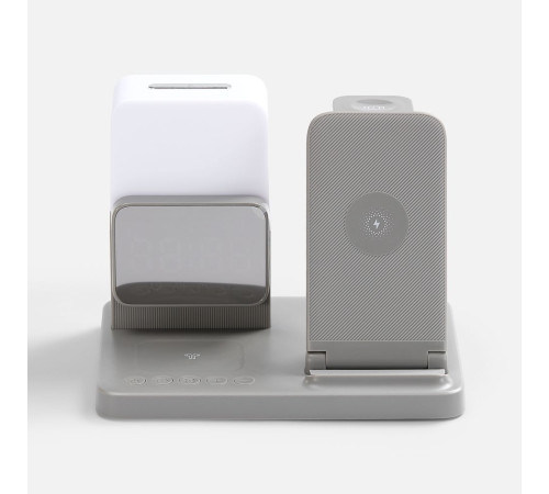 Зарядная станция с электронными часами и подсветкой Large Charge ver.3, серая