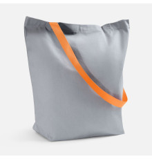 Шопер B5, серый с оранжевыми ручками