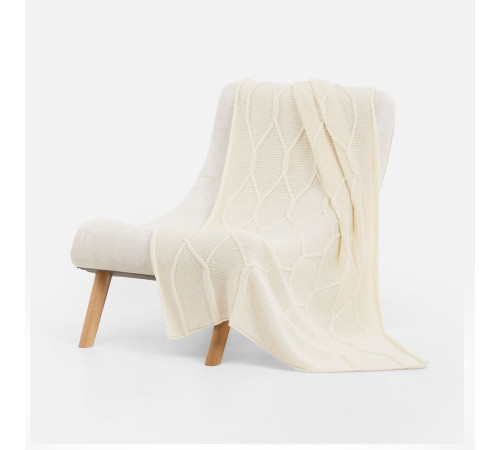 Плед Curve Verve, молочно-белый