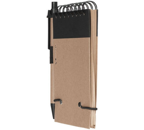 Блокнот на кольцах Eco Note с ручкой, черный