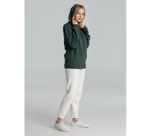 Толстовка с капюшоном унисекс Hoodie, темно-зеленый меланж