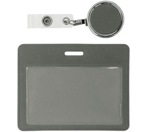 Чехол для карточки с ретрактором Devon, серый