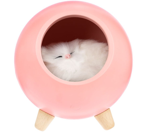 Беспроводная лампа-колонка Right Meow, розовая