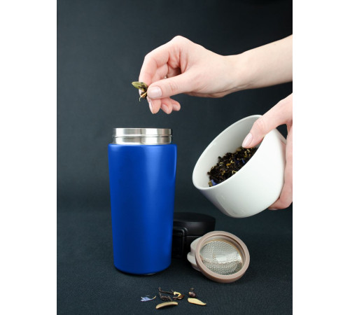 Термостакан с ситечком No Leak Infuser, синий