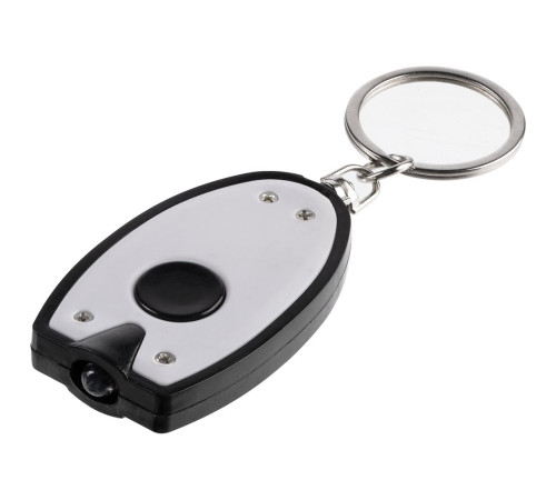 Брелок-фонарик Vivid, ver.2, белый с черным