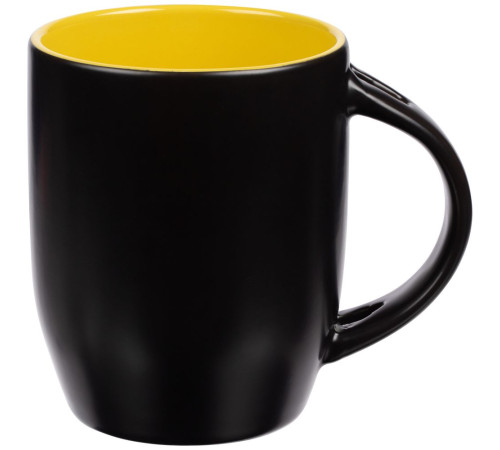 Кружка-хамелеон Melty с ложкой, черная с желтым