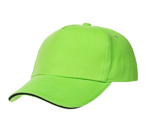 Бейсболка Classic, зеленое яблоко с черным кантом