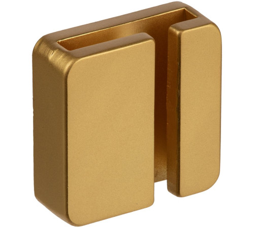 Квадратный шильдик на резинку Epoxi, матовый золотистый