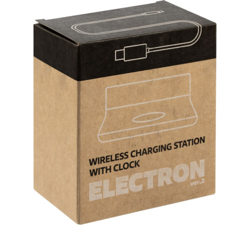 Станция беспроводной зарядки с часами Electron, ver.2, черная