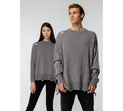 Джемпер оверсайз унисекс Grunge в сумке, серый