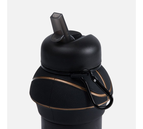 Складная бутылка для воды Basketball Flex, черная