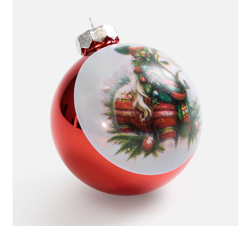 Елочный шар Finery Gloss, 10 см, глянцевый красный