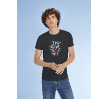 Футболка «Нежен», черный меланж