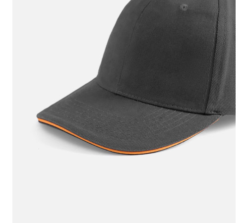 Бейсболка Buffalo, серая с оранжевым
