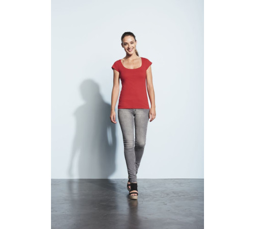 Футболка женская Melrose 150 с глубоким вырезом, лимонно-желтая