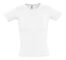 Футболка женская Lady 220 с V-образным вырезом, белая