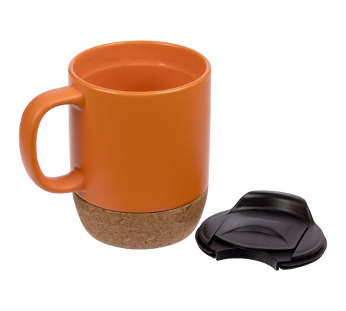 Кружка с пробковой подставкой Corky Walk, оранжевая
