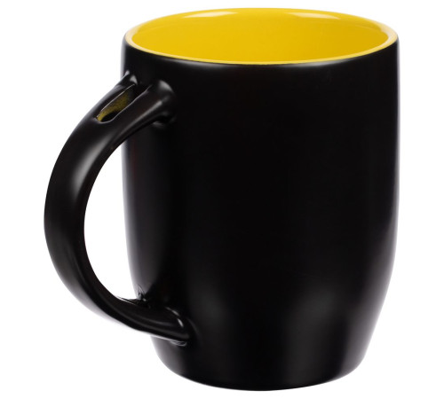 Кружка-хамелеон Melty с ложкой, черная с желтым