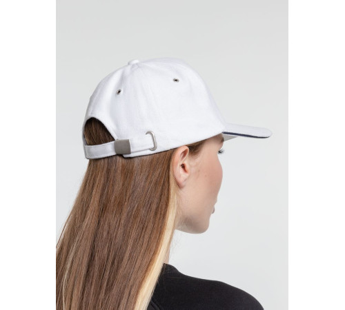 Бейсболка Classic, белая с темно-синим кантом