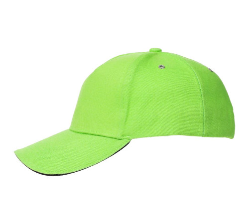 Бейсболка Classic, зеленое яблоко с черным кантом