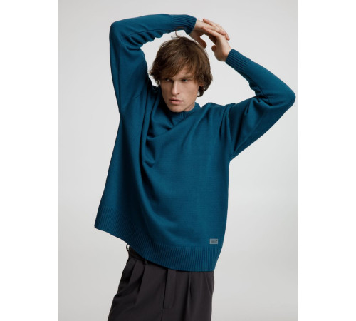 Джемпер оверсайз унисекс Stated в сумке, синий (морская волна)