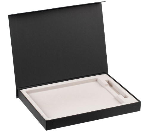 Коробка Roomy с ложементом под ежедневник ф.А4 и ручку, черная.