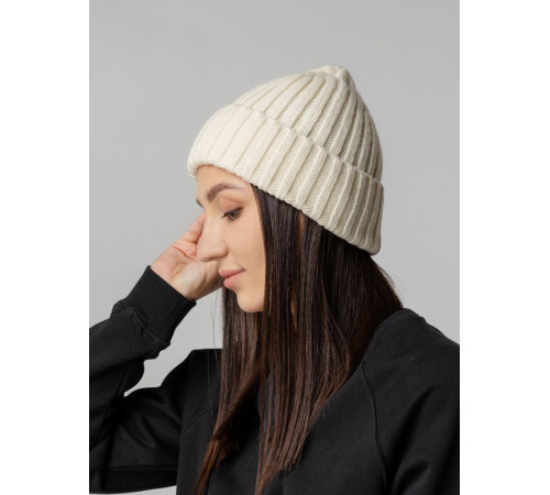 Шапка Uni, молочно-белая