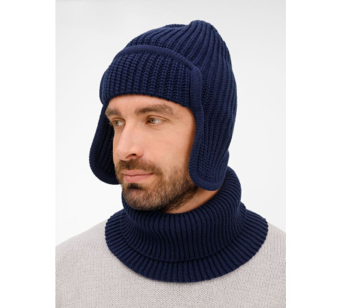 Шапка-ушанка Catch Match, темно-синяя