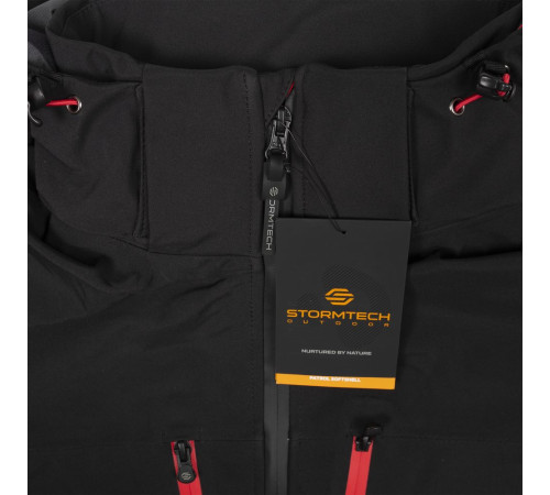 Куртка софтшелл мужская Patrol, черная с синим