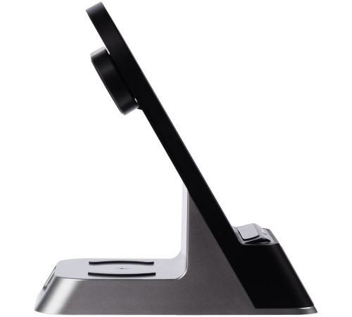 Зарядная станция с часами E-Store для смартфона, часов и наушников, черная