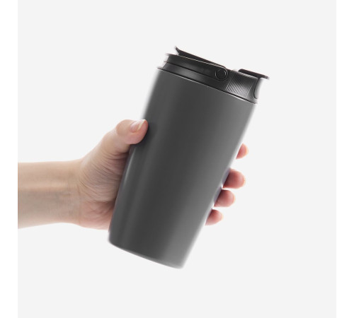 Термостакан с двумя поильниками Duetta, серый