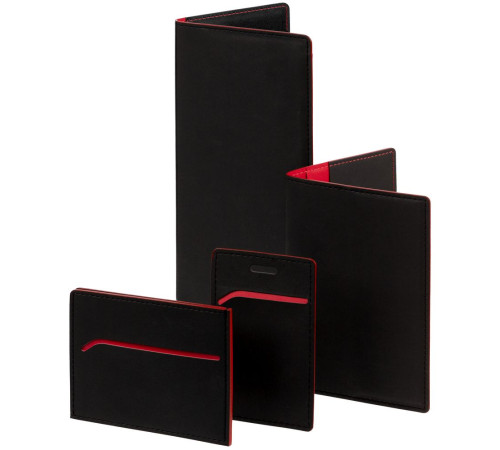 Чехол для пропуска Multimo, черный с красным