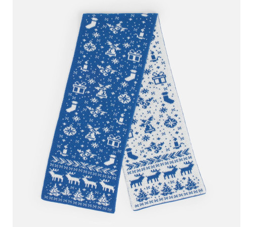 Шарф Holidale, синий с молочным