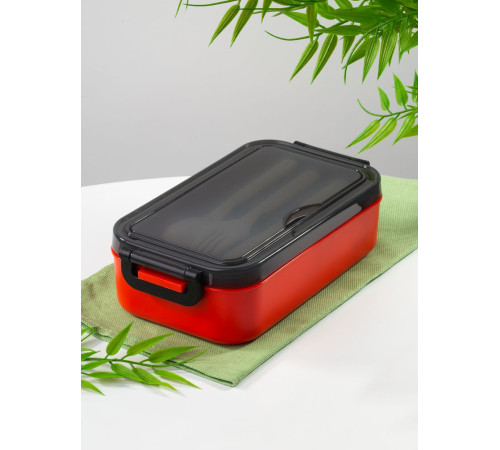 Ланчбокс Pranzo, красный с черным