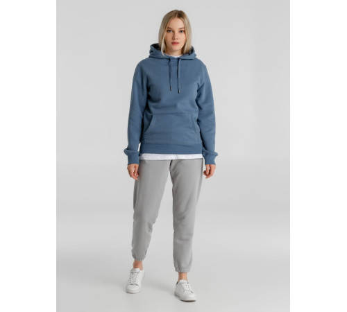 Толстовка с капюшоном унисекс King, серо-синяя