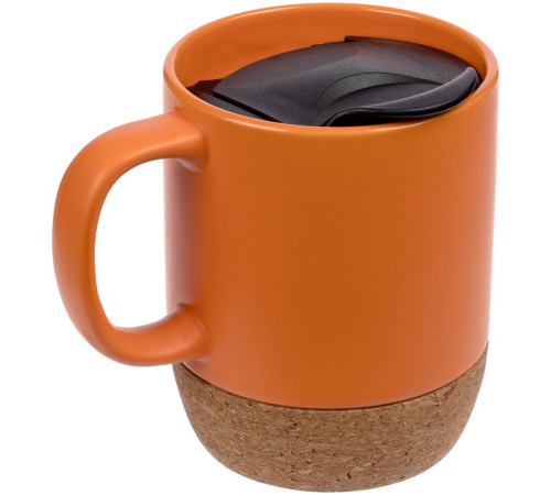 Кружка с пробковой подставкой Corky Walk, оранжевая