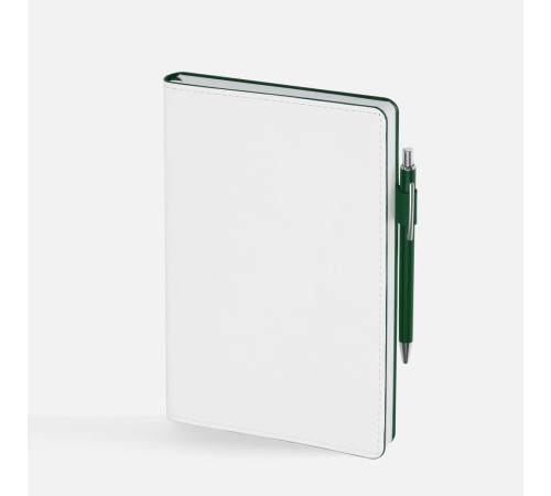 Ежедневник White Shall, недатированный, бело-зеленый