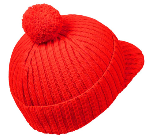 Вязаная шапка с козырьком Peaky, красная (кармин)