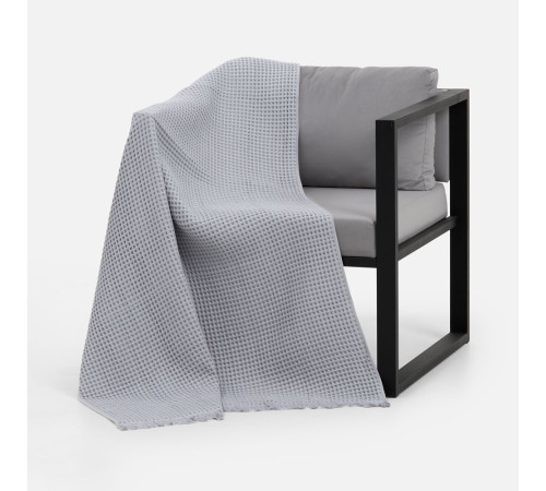 Плед вафельный Elenglect, светло-серый