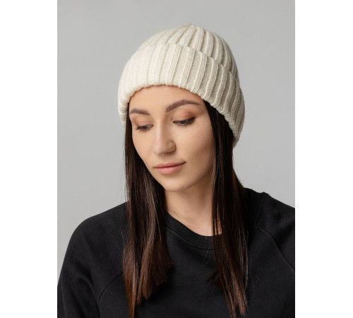 Шапка Uni, молочно-белая