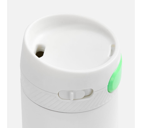 Термостакан X1 с цветной кнопкой, белый с зеленым