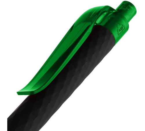 Ручка шариковая Prodir QS01 PRT-T Soft Touch, черная с зеленым