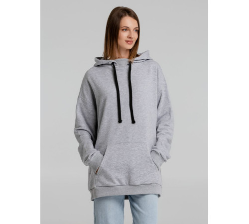 Худи оверсайз «Чистая соль», серый меланж
